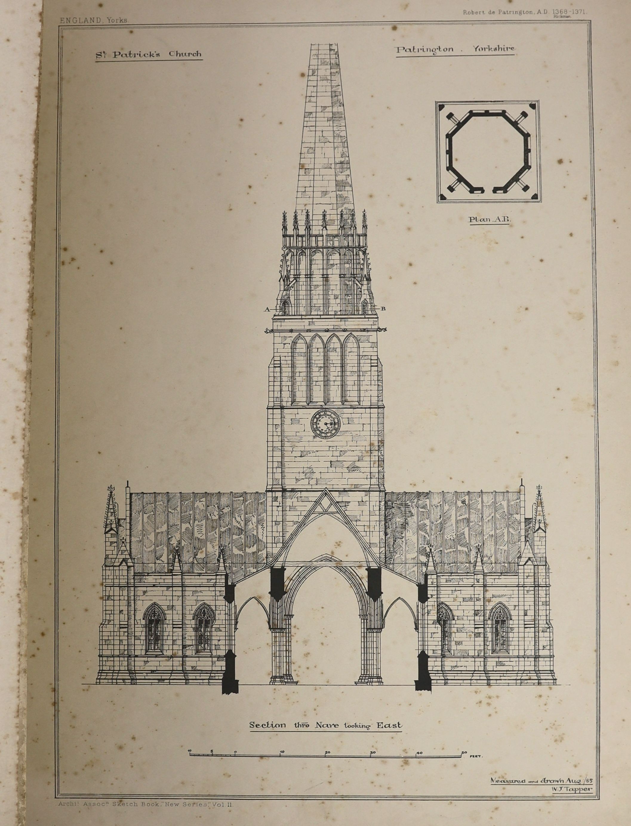 Gotch, J.A. - Architecture of the Renaissance in England, 2 vol., photo plates, original half morocco, folio, 1894, Belcher and Macartney. Later Renaissance Architecture in England, 2 vol., photo plates, contemporary (?o